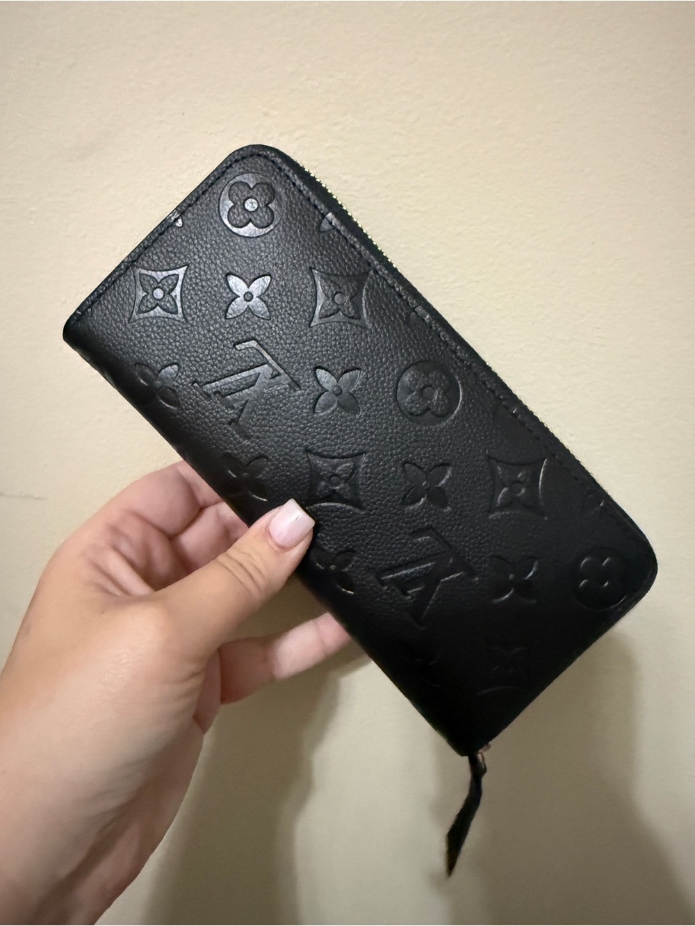 Embossed zippy wallet - new never used